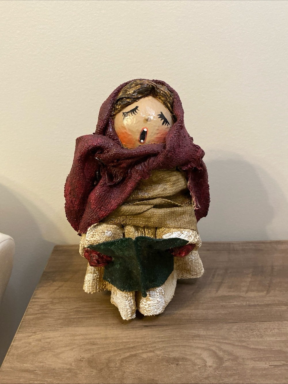 Vtg Paper Mache Original Lakewood Ohio Victorian Christmas Caroler Female 10”